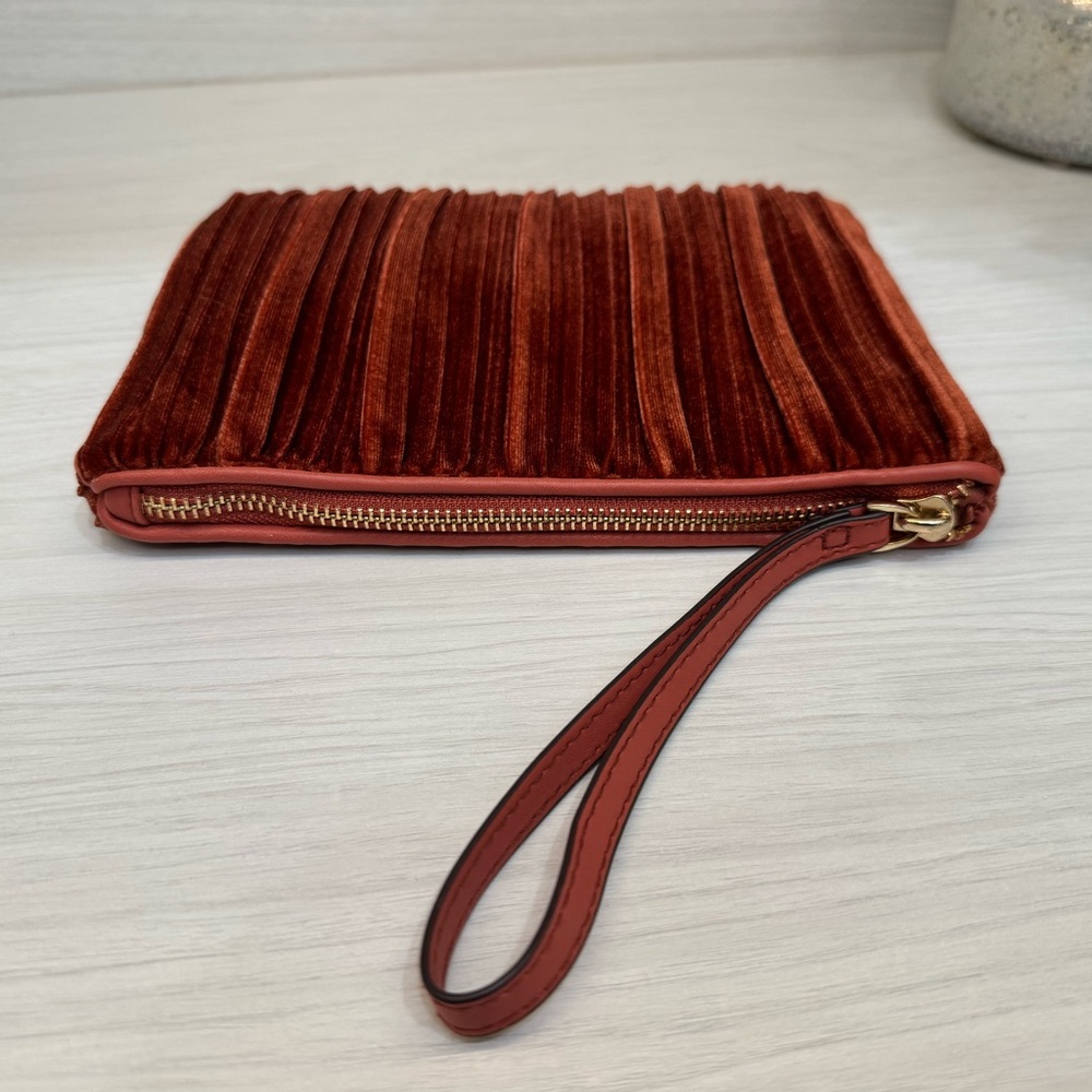 Elegant Velvet Clutch in Rich Burnt Orange - Picture 4 of 12